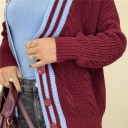 cardigan con bordo a righe contrast